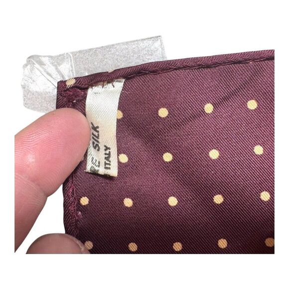 Vintage 100% Silk Burgundy Polka Dot Handkerchief Pretty Woman Julia Roberts - Picture 7 of 7